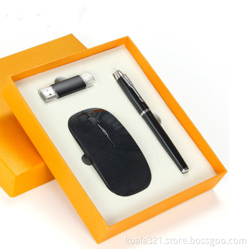 Unique Gift Ideas China Factory Pen Gift Set with mouse usb flash drive,3 in 1 business gift set promotional gift set